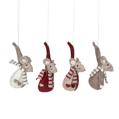 Northlight Standing Mice 4-pc. Christmas Ornament