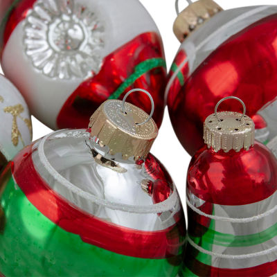 Northlight 2-Finish Glass 9-pc. Christmas Ornament