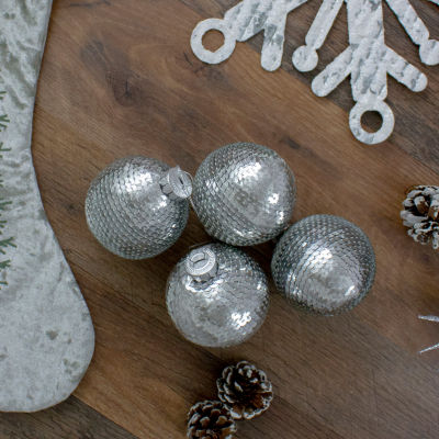 Northlight Silver Ball 4-pc. Christmas Ornament