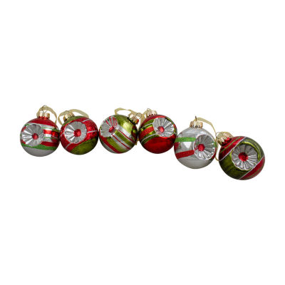 Northlight 2-Finish Retro Ball 6-pc. Christmas Ornament