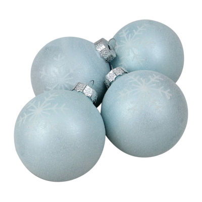 Northlight Snowflake Glass Ball 4-pc. Christmas Ornament, Color: Blue ...