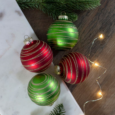 Northlight Glass Matte Ball 4-pc. Christmas Ornament