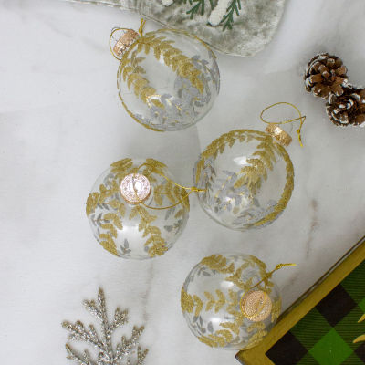 Northlight Glitter Leaves Ball 4-pc. Christmas Ornament
