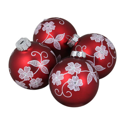 Northlight Floral Ball 4-pc. Christmas Ornament