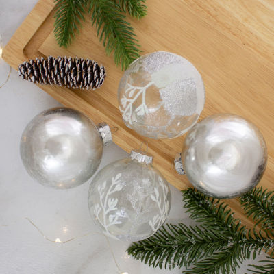 Northlight Glass 2-Finish Ball 4-pc. Christmas Ornament