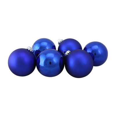 Northlight Blue Glass Ball 6-pc. Christmas Ornament