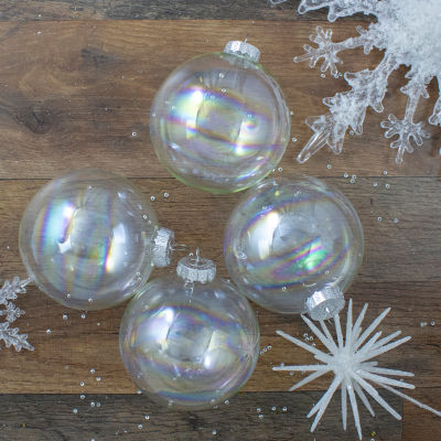 Northlight Clear Glass Ball 4-pc. Christmas Ornament