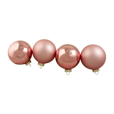 Northlight Pink 2-Finish Ball 4-pc. Christmas Ornament