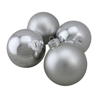 Northlight Silver Glass Ball 4-pc. Christmas Ornament