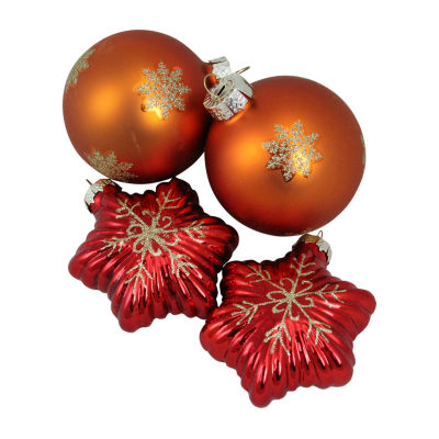 Northlight Stars And Orange Balls 4-pc. Christmas Ornament