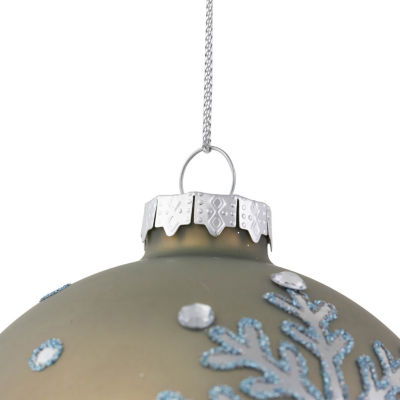 Northlight Snowflakes Glass Ball 2-pc. Christmas Ornament