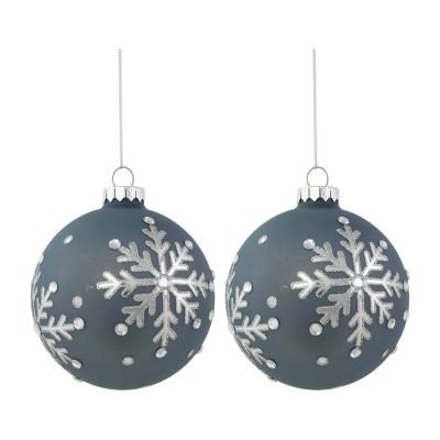 Northlight Snowflake Glass Ball 2-pc. Christmas Ornament