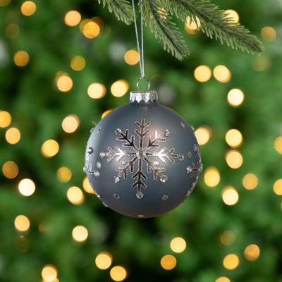 Northlight Snowflake Glass Ball 2-pc. Christmas Ornament