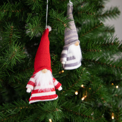 Northlight Striped Gnome Plush 2-pc. Christmas Ornament