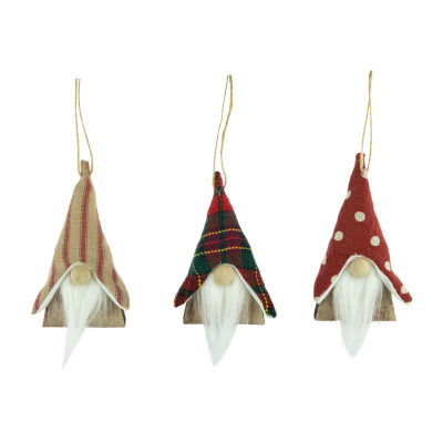 Northlight Wooden Gnomes 3-pc. Christmas Ornament