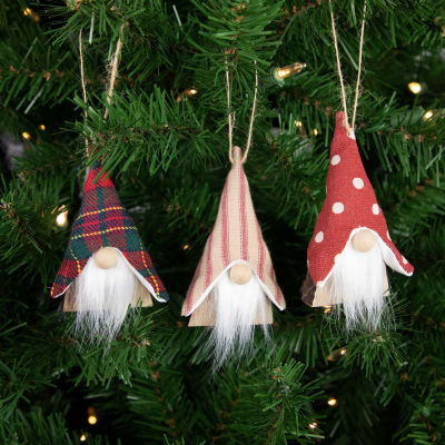 Northlight Wooden Gnomes 3-pc. Christmas Ornament