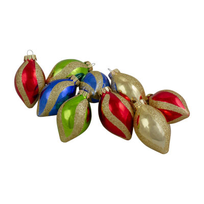 Northlight 2-Finish Finial Multi 9-pc. Christmas Ornament