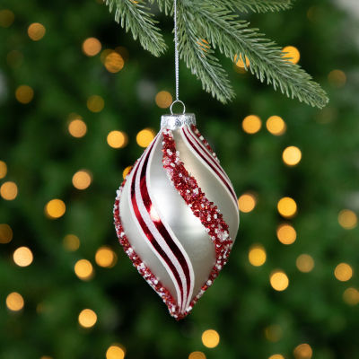 Northlight Striped Finial Glass 2-pc. Christmas Ornament