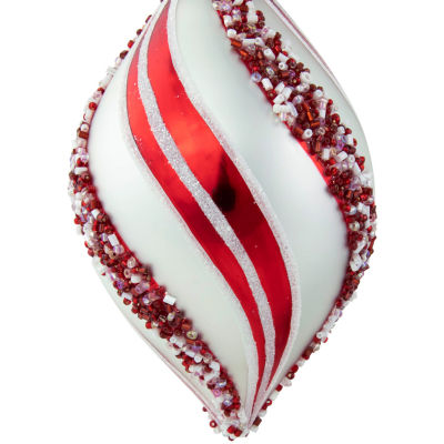 Northlight Striped Finial Glass 2-pc. Christmas Ornament