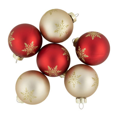Northlight Snowflake Glass Ball 6-pc. Christmas Ornament