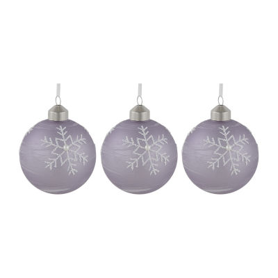 Northlight Purple Glass Ball 3-pc. Christmas Ornament