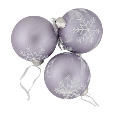 Northlight Purple Glass Ball 3-pc. Christmas Ornament