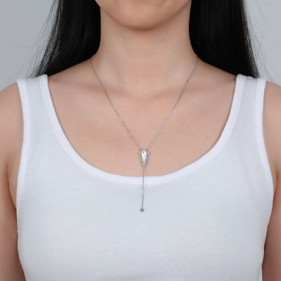 Womens White Mother Of Pearl Sterling Silver Y Necklace