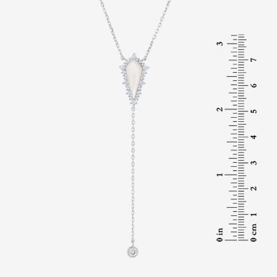 Womens White Mother Of Pearl Sterling Silver 18 Inch Y Necklace