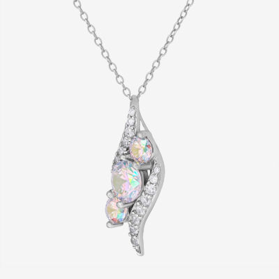 DiamonArt® Preciosa Aurora Borealis Womens 2 1/4 CT. T.W. White Cubic Zirconia Sterling Silver Pendant Necklace