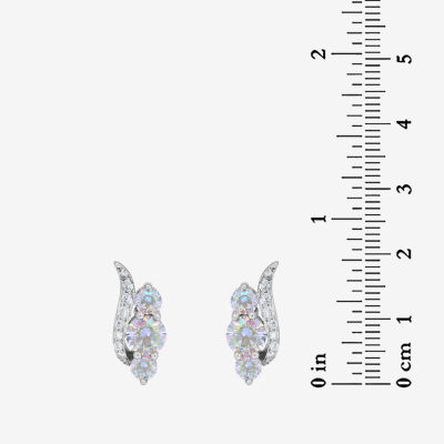 DiamonArt® Preciosa Aurora Borealis 4 CT. T.W. White Cubic Zirconia Sterling Silver 19mm Stud Earrings