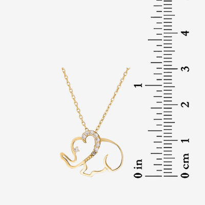 DiamonArt® Womens Lab Created White Cubic Zirconia 18K Gold Over Silver Pendant Necklace