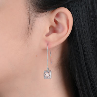 DiamonArt® White Cubic Zirconia Sterling Silver Drop Earrings