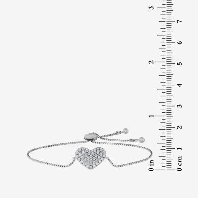 Womens 1 CT. T.W. Cubic Zirconia Sterling Silver Round Bolo Bracelet