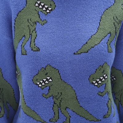 Forever 21 Juniors Dinosaur Intarsia Womens Crew Neck Long Sleeve Animal Pullover  Sweater, Color: Blue-green - JCPenney