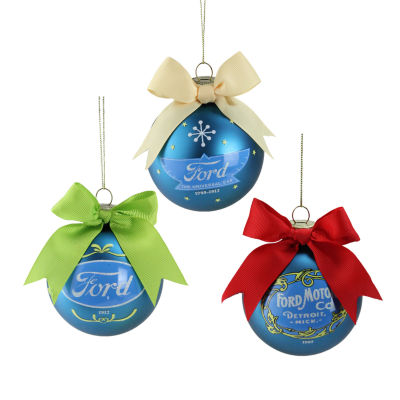 Northlight Ford Logo Glass Ball 3-pc. Christmas Ornament