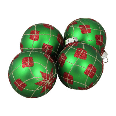 Northlight Diamond Pattern Ball 4-pc. Christmas Ornament