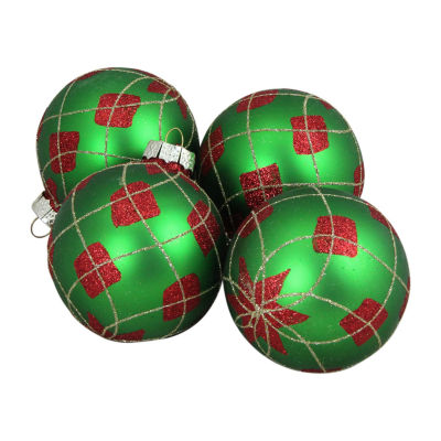 Northlight Diamond Pattern Ball 4-pc. Christmas Ornament