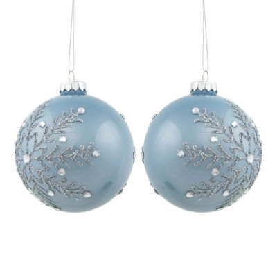 Northlight Snowflakes Glass Ball 2-pc. Christmas Ornament