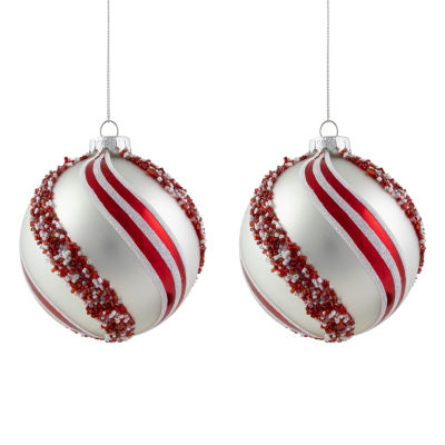 Northlight Striped Ball 2-pc. Christmas Ornament