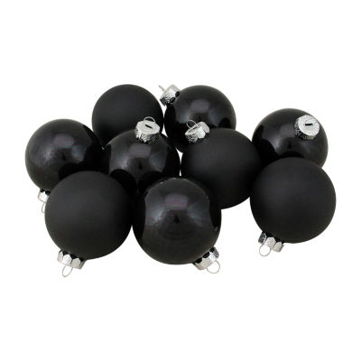 Northlight Black Glass Ball 9-pc. Christmas Ornament