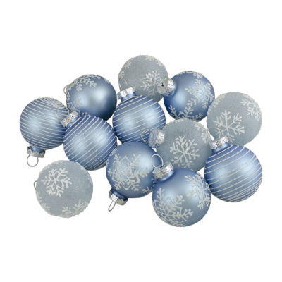 Northlight Blue Glitter Ball 12-pc. Christmas Ornament