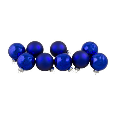 Northlight Blue Glass Ball 9-pc. Christmas Ornament