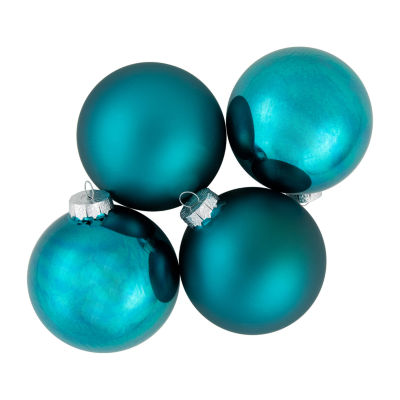 Northlight Blue 2-Finish Ball 4-pc. Christmas Ornament