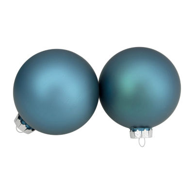 Northlight Blue 2-Finish Ball 4-pc. Christmas Ornament