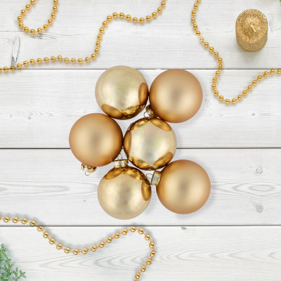 Northlight 2-Finish Gold Ball 6-pc. Christmas Ornament