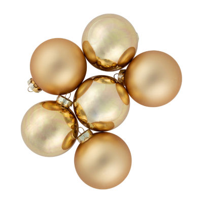 Northlight 2-Finish Gold Ball 6-pc. Christmas Ornament