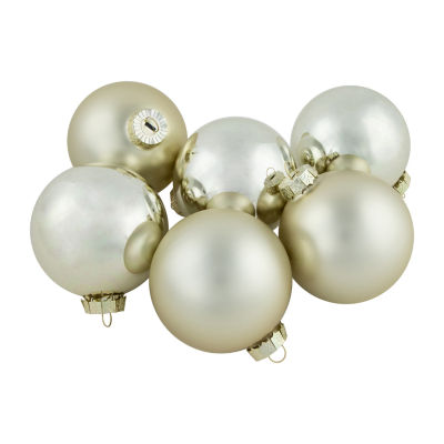 Northlight 2-Finish Glass Ball 6-pc. Christmas Ornament