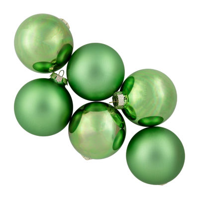 Northlight Green Glass Ball 6-pc. Christmas Ornament