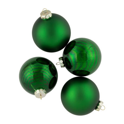 Northlight 2Finish Glass Ball 4pc. Christmas Ornament, Color Green JCPenney