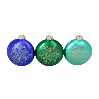 Northlight Snowflake Disc Glass 3-pc. Christmas Ornament
